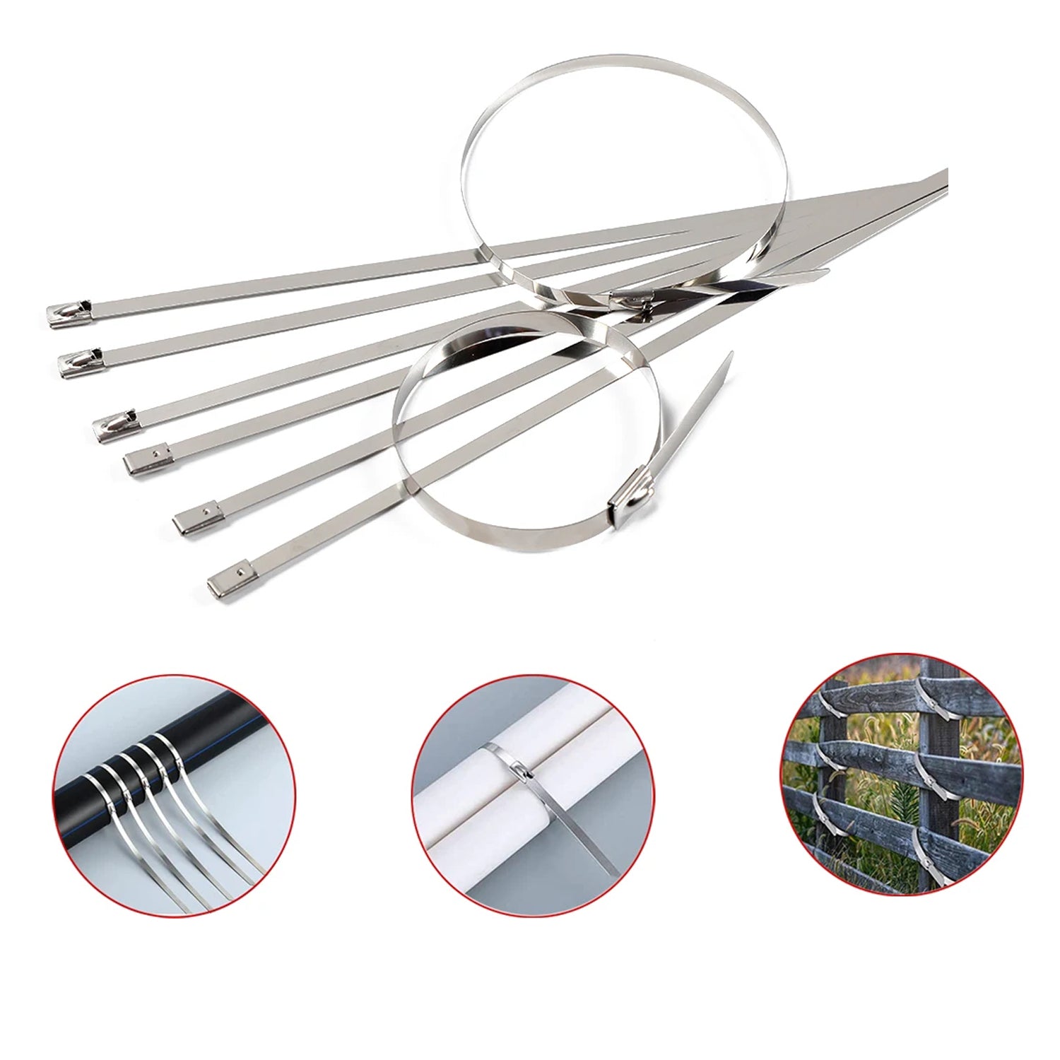 9074 Stainless Steel Cable TIE Used for Solar, Industrial and Home Improvement Multipurpose HIGH Strength, Self-Locking Zip Ties, Multi-purpose Tie, Portable Rustproof 100Pcs Wide Application Zip Tie Set for Building ( 4.6x 200MM / 100 pcs Set) 9074 Stainless Steel Cable TIE Used for Solar, Industrial and Home Improvement Multipurpose HIGH Strength, Self-Locking Zip Ties, Multi-purpose Tie, Portable Rustproof 100Pcs Wide Application Zip Tie Set for Building ( 4.6x 200MM / 100 pcs Set)